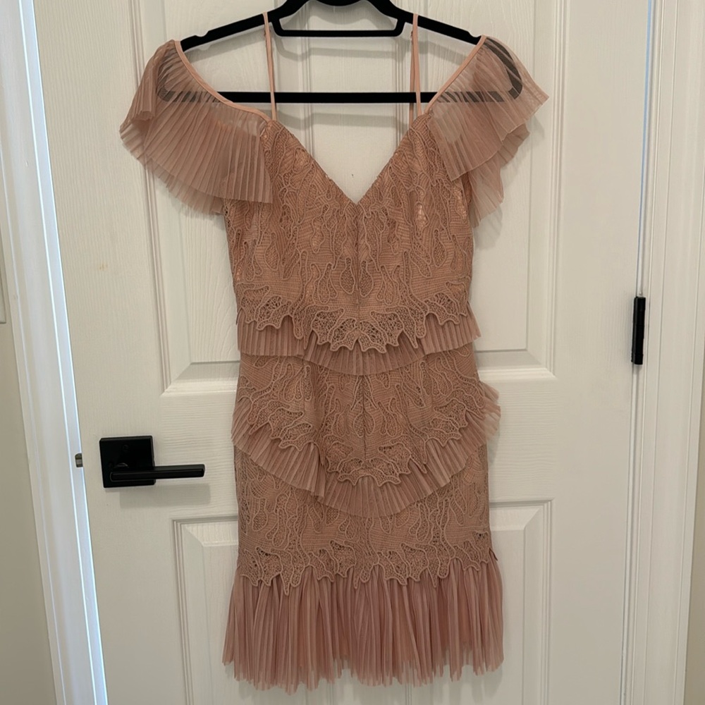 Bardot crochet cocktail dress